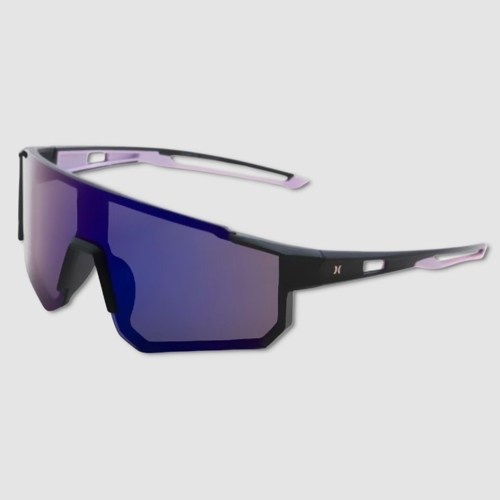 Hurley Semi-Rim Shield Polarized Sunglasses NWT Black / Multi -‎ #49274-SUN4